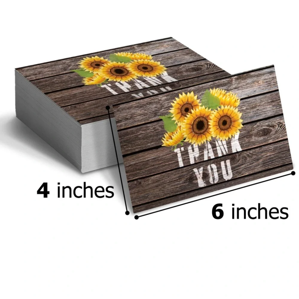 50 Pack 4X6 Sunflower Thank You Cards PRICE IS FIRM - Picture 5 of 5